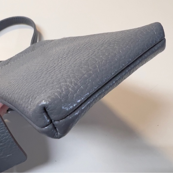 Clarks Dark Gray Leather Quilted Pattern Haft Zip closure Crossbody Bag NWOT - Picture 8 of 14